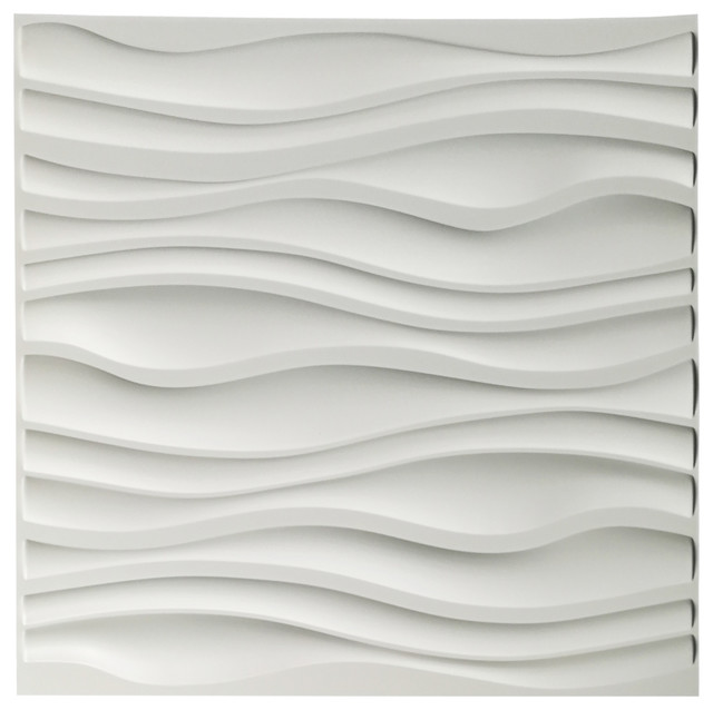 19 7 X19 Art3d Pvc Wave Board Decorative 3d Wall Panels Set Of 12 Contemporary By Llc Houzz - 3d Wall Texture Panels