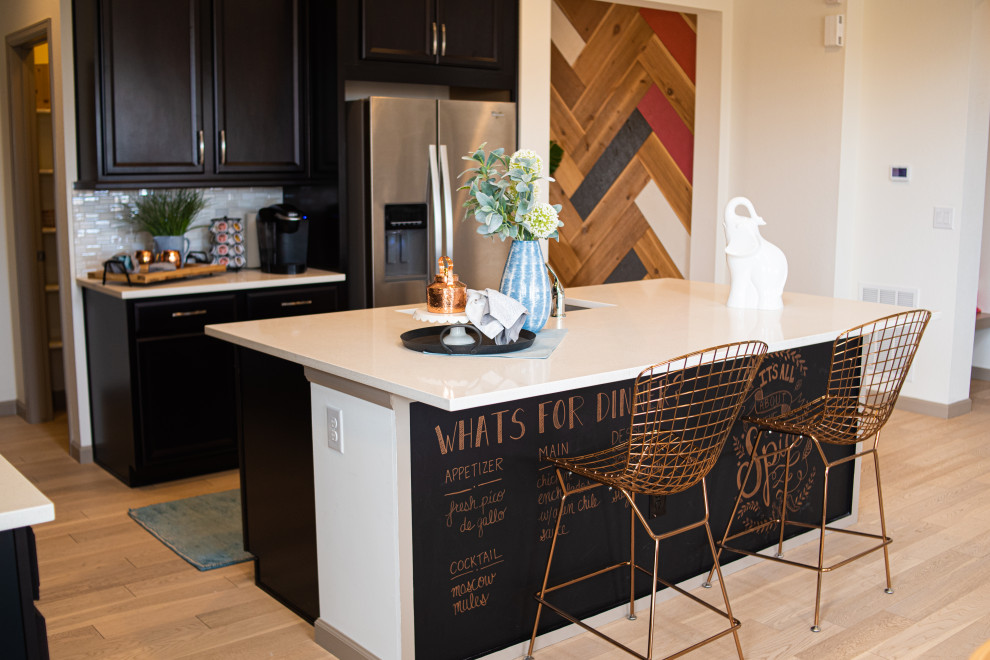Example of a mountain style kitchen design in Denver