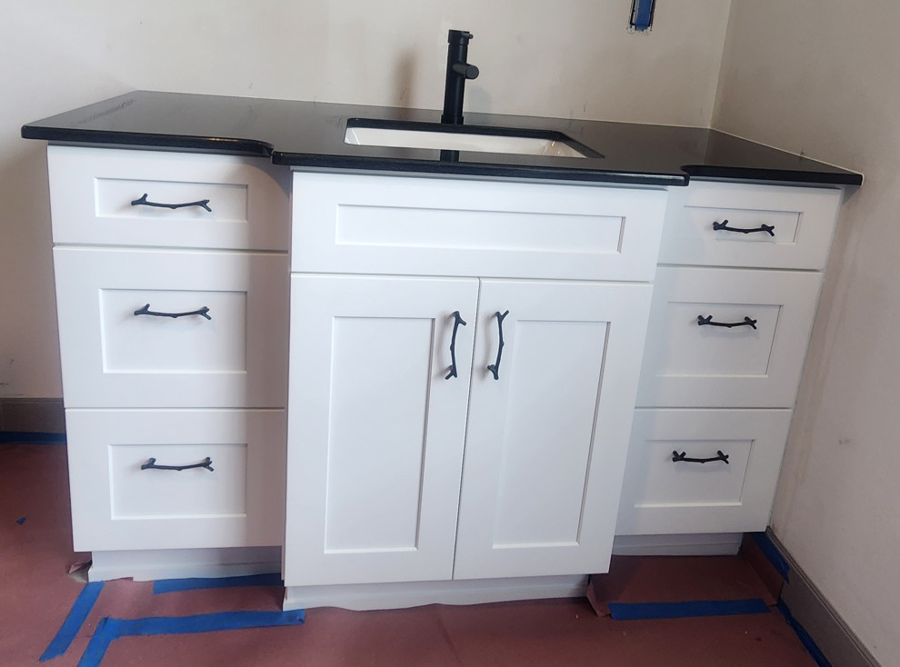 Tecumseh / Modern Grey Tile Bathroom Remodel