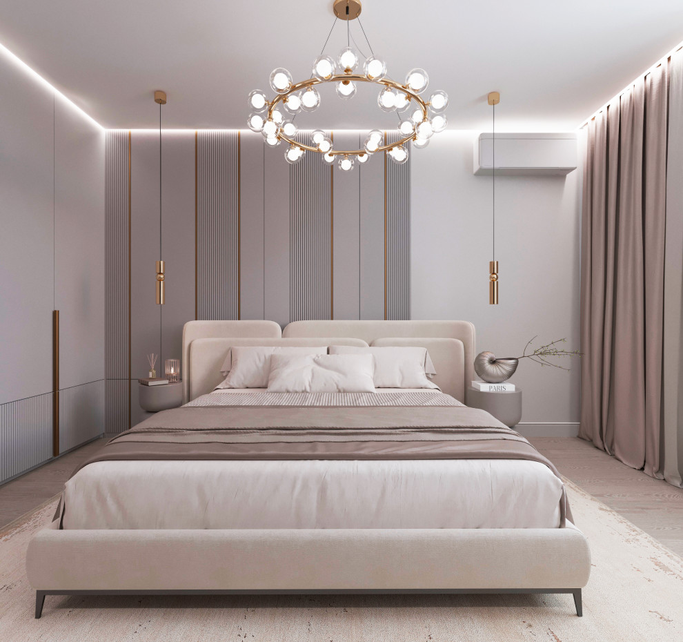 Дизайн-проект спальни для молодой семьи из Москвы.