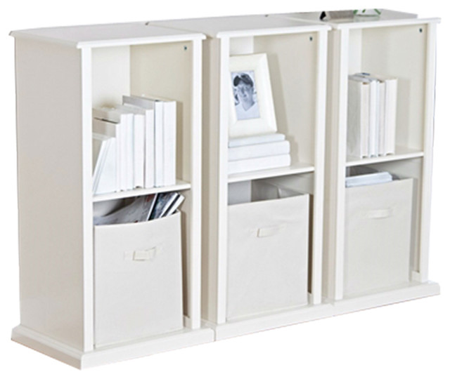 Modern Stacking Storage Unit Vertical Bookcase Transitional