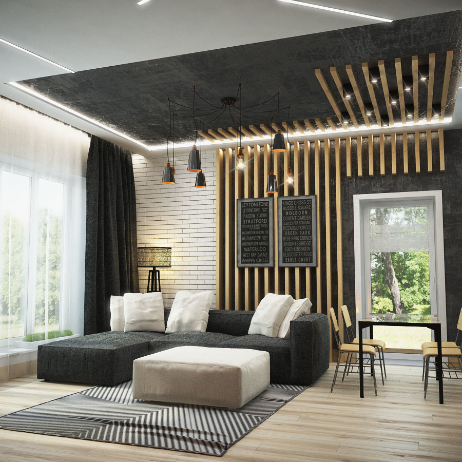 Дом в стиле лофт, хай-тек