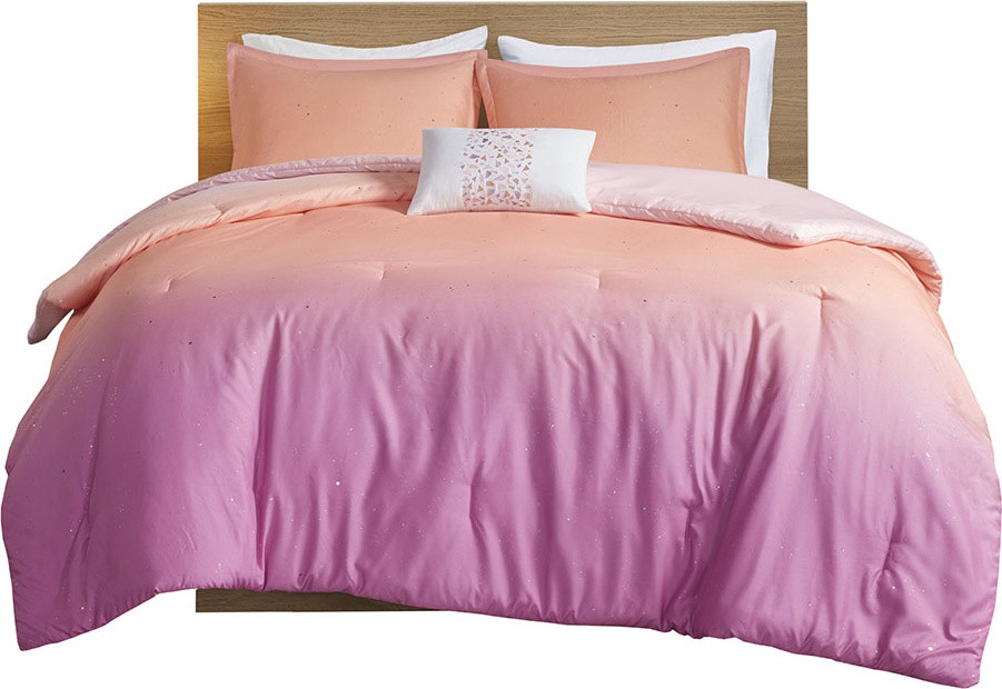 Glimmer Reversible Comforter Set Contemporary Comforters And