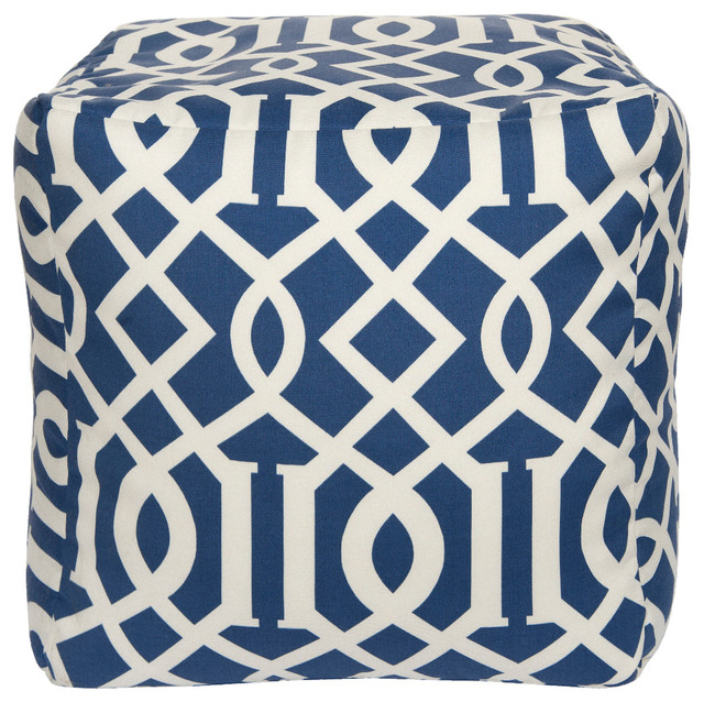 Surya Outdoor Safe Pouf True Navy 18 x18 x 18 Accent Furniture Pouf