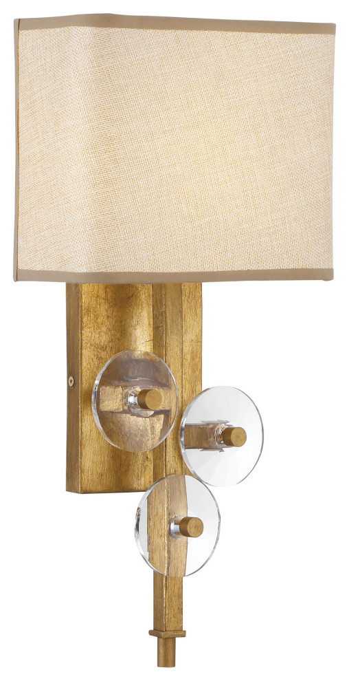 Rogue Decor 612260 Engeared 1 Light 16" Tall Wall Sconce - Antiqued Gold Leaf