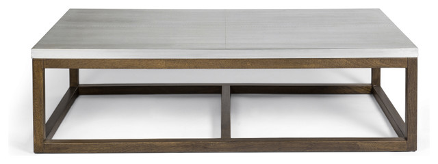 Sterling Dark Wood And Metal Coffee Table Farmhouse Sterling Dark Wood And Metal Coffee Table