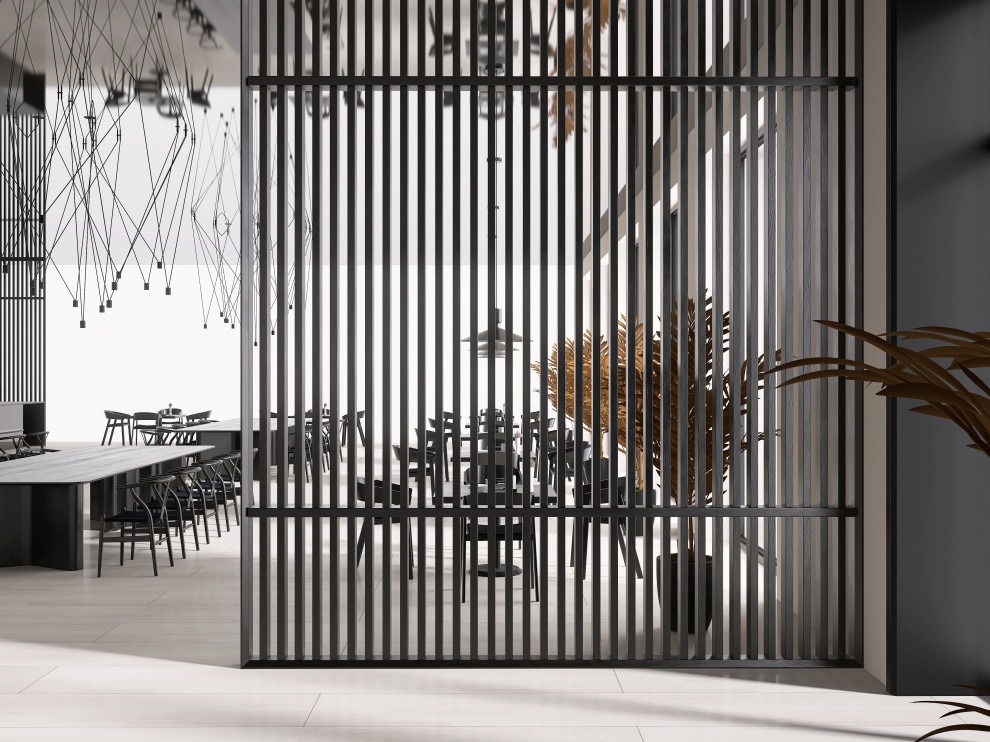 Наш проект ресторана в индустриально-минималистичном стиле Интерьер общественног