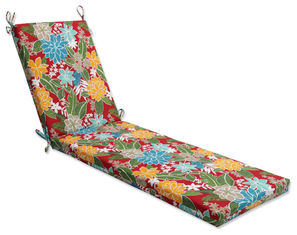 Bora Cay Red Chaise Lounge Cushion 80x23x3, 80"Lx23"Wx3"D Tropical