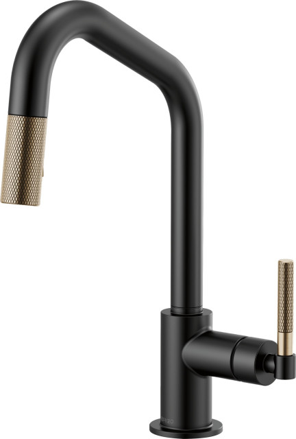Brizo Pull-Down Faucet, Matte Black/Luxe Gold