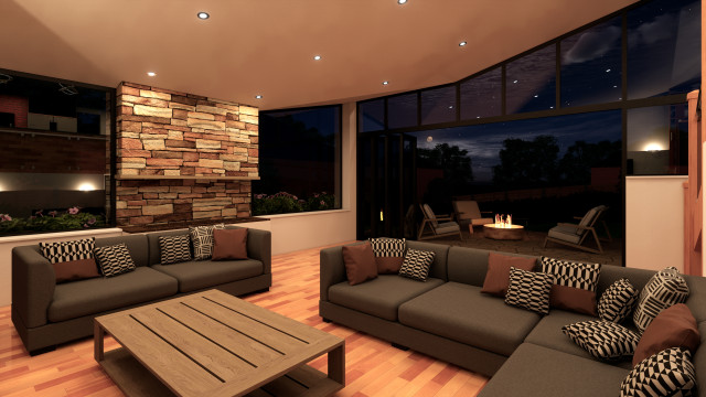 Cedar and Stone Extension, Stannington contemporary-vardagsrum