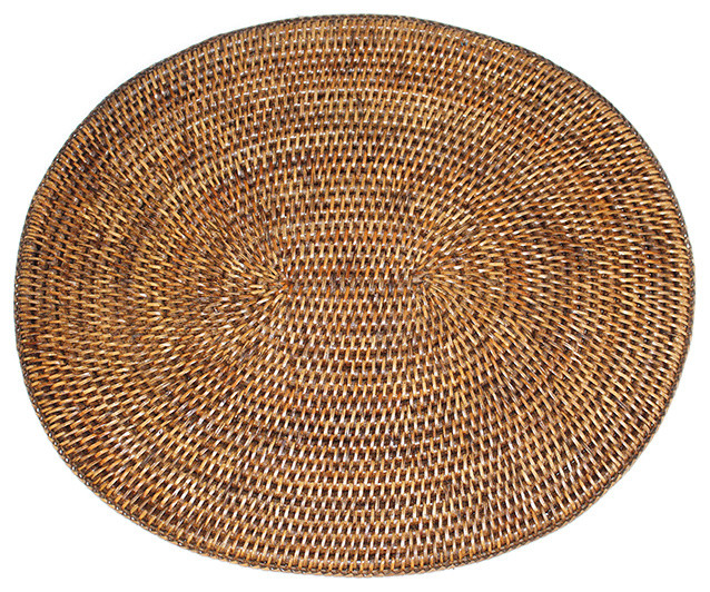 Rattan Oval Placemats, Set of 4 - Tropical - Placemats - by Hudson ...