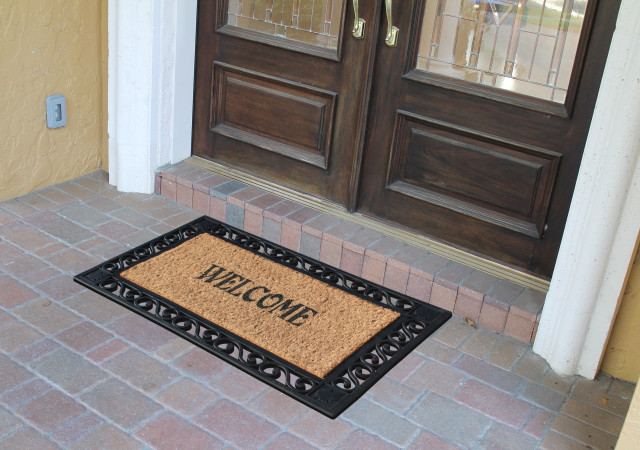 outdoor welcome mats for double doors