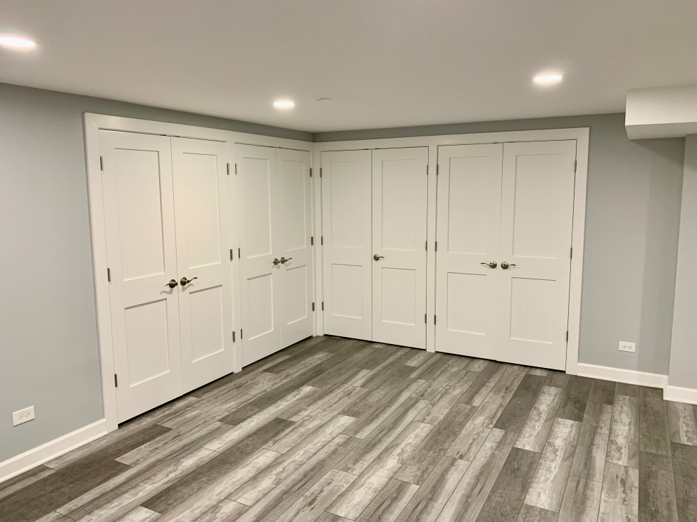 Modern Grey Basement Remodel