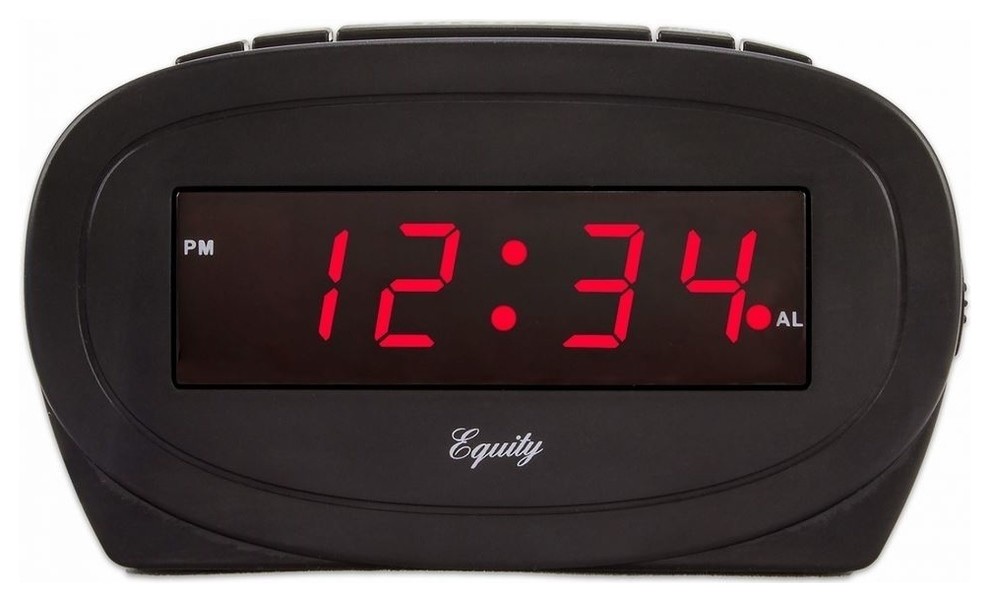 Equity® 30228 0.6" Red LED Alarm Clock with Black Case Contemporary