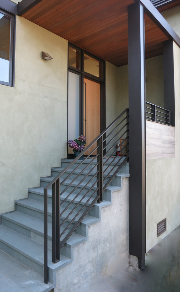 Inspiration for a contemporary two-storey exterior in San Francisco with metal siding.