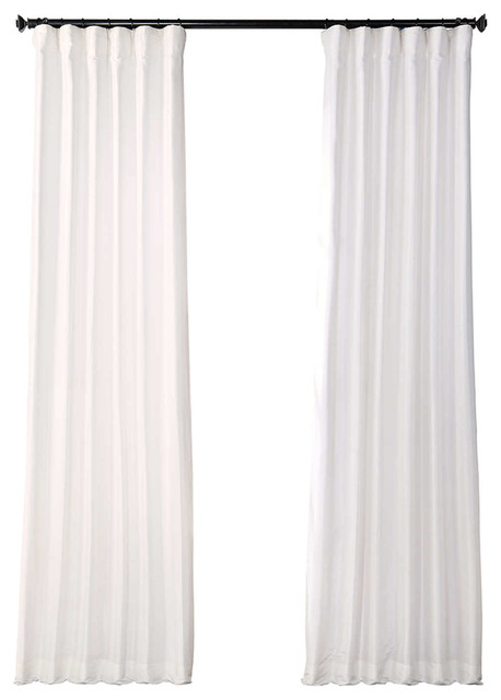 Eggshell Blackout Fauxsilk Taffeta Curtain Single Panel