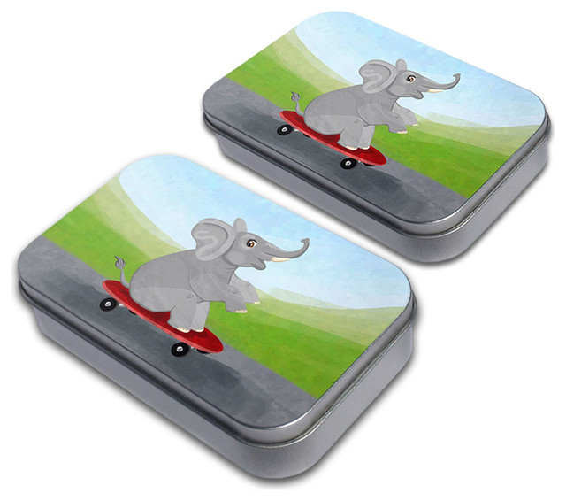 Elephant Skateboarding Tin Set