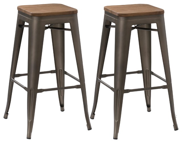 30 Solid Steel Stacking Rustic Metal Bar Stools Wood 30 Solid Steel Stacking Rustic Metal Bar Stools Wood Top