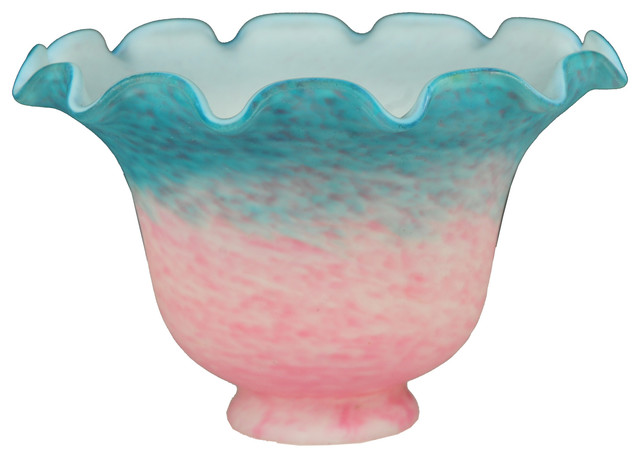 7W Fluted Bell Pink and Teal Shade