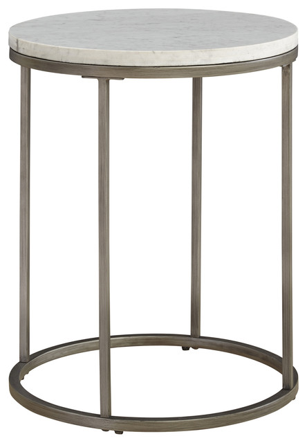 Palliser Furniture, Julien End Table With White Marble Top, Round ...