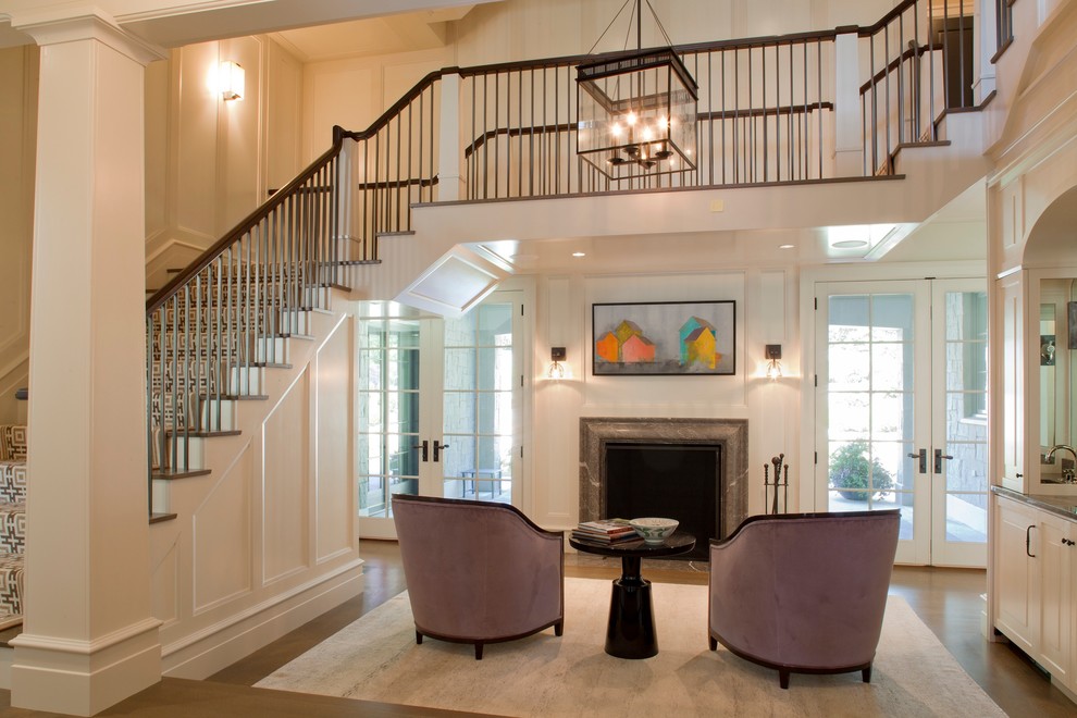 This is an example of a transitional staircase in Boston.