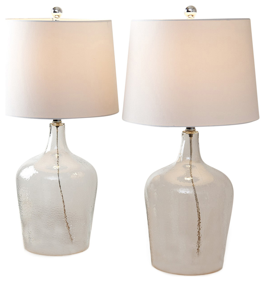 Cantra Glass Table Lamps, Set of 2, Clear