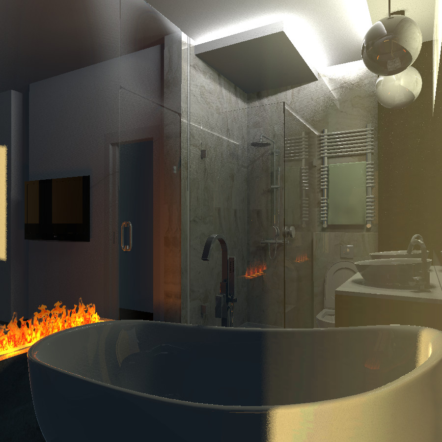 Спальня и ванная для молодой супружеской пары