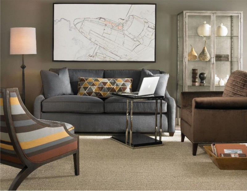Inspiration for a mid-sized transitional formal open concept living room in Toronto with grey walls, concrete floors, a standard fireplace, a tile fireplace surround and no tv.