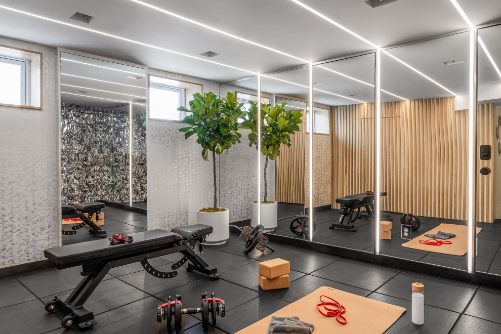 Home Health Haven: Weight Room - Contemporary - Home Gym - Boston - by ...
