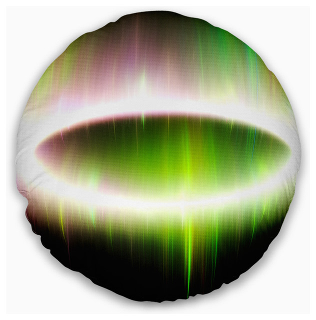 Beautiful Green Northern Lights Abstract Throw Pillow