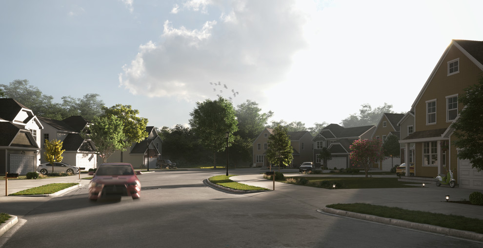 Визуализация коттеджного поселка в США
