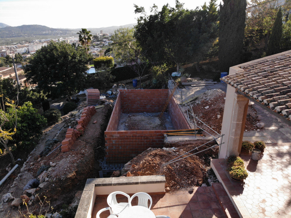 Piscina en vivienda unifamiliar existente