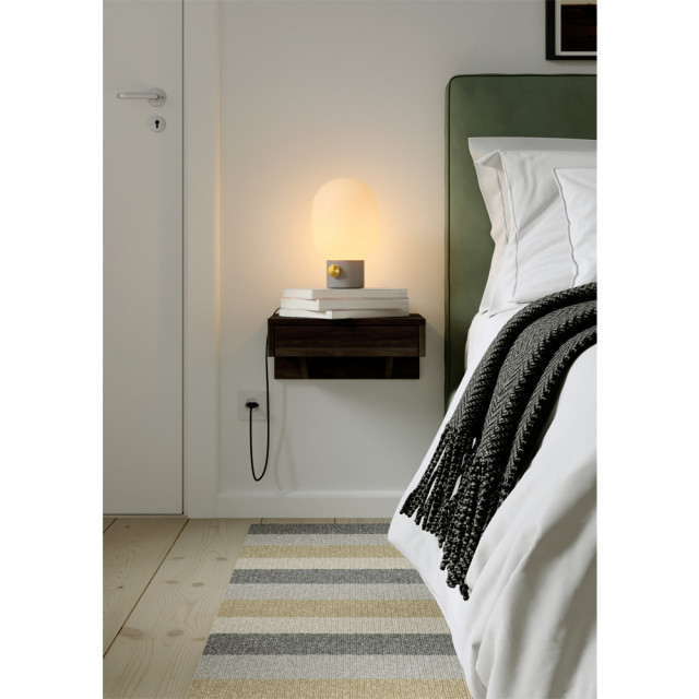 Bo Floating Nightstand with Drawer, Black Birch