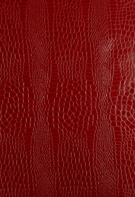 Schumacher Crocodile Textured Wallpaper in Crimson