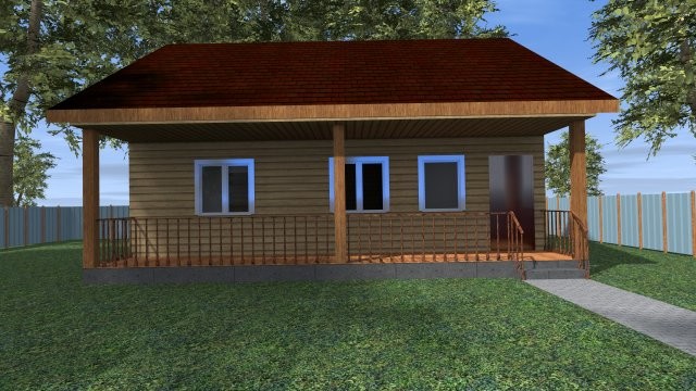 Каркасный дачный дом [007.14]