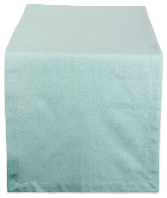 DII Aqua Solid Chambray Table Runner