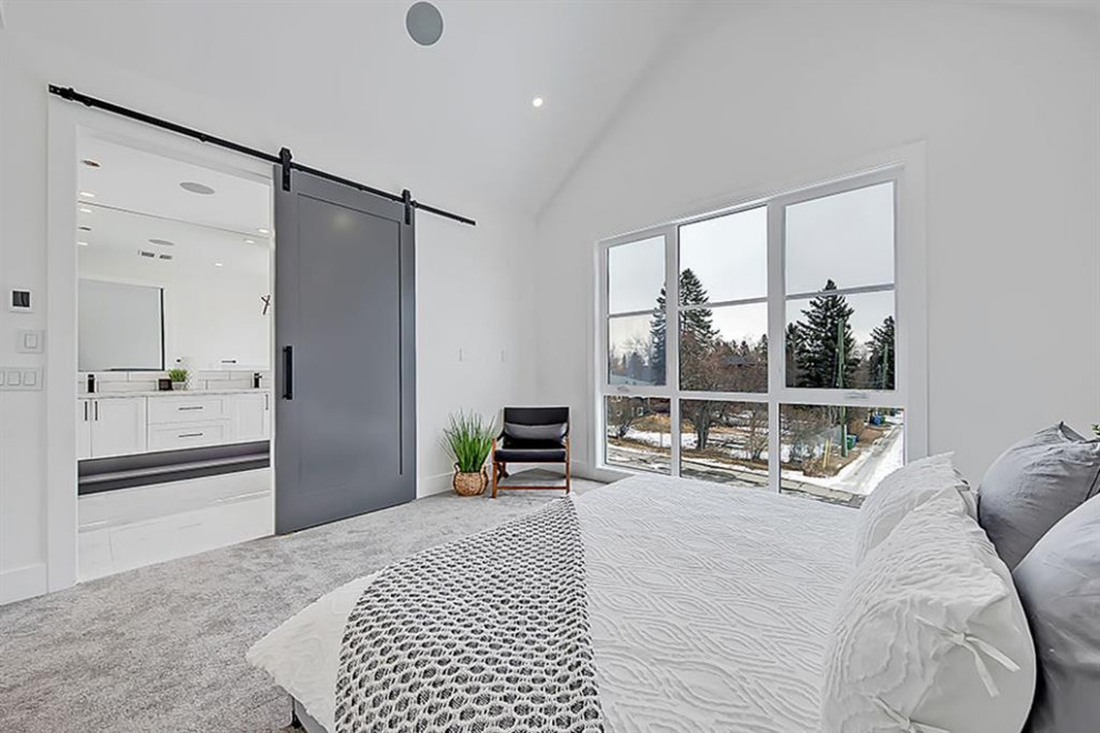 Transitional home design photo in Calgary