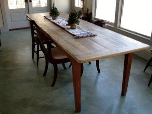 Old Pine Farm Table With Clear Finish
