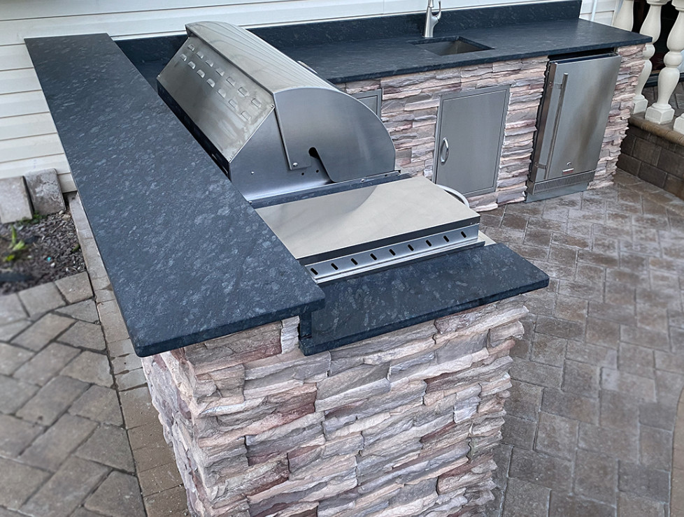 L Shaped Outdoor Kitchen