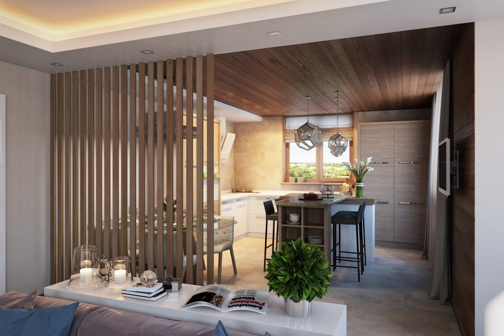 Интерьер гостиной в загородном доме