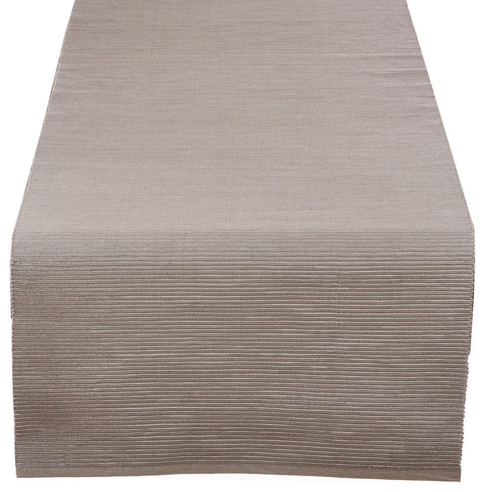 Lois Shimmering Ribbed Cotton Table Runner Contemporary Table
