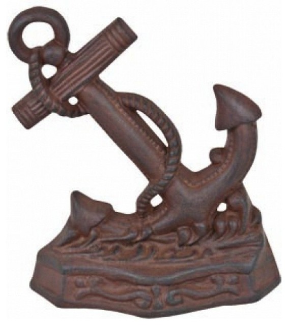 Rustic Iron Anchor Door Stop, 8"