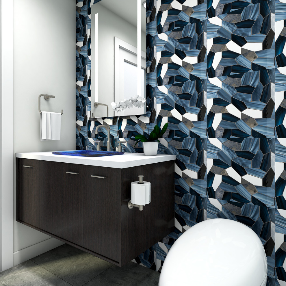 Design ideas for a contemporary bathroom in Milwaukee.