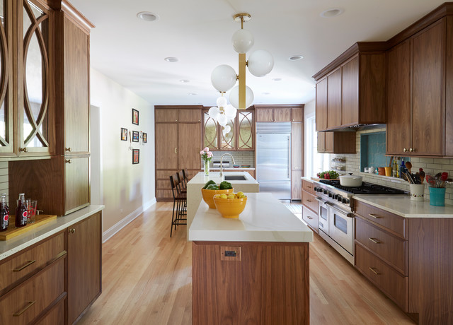 2 Islands Pack Function Into a Long, Narrow Kitchen