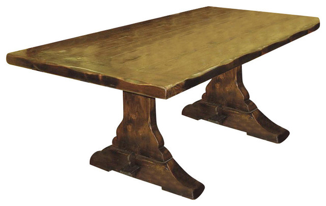 Antique Style Hand Distressed Wood Trestle Dining Table Distressed Wood Trestle Dining Table