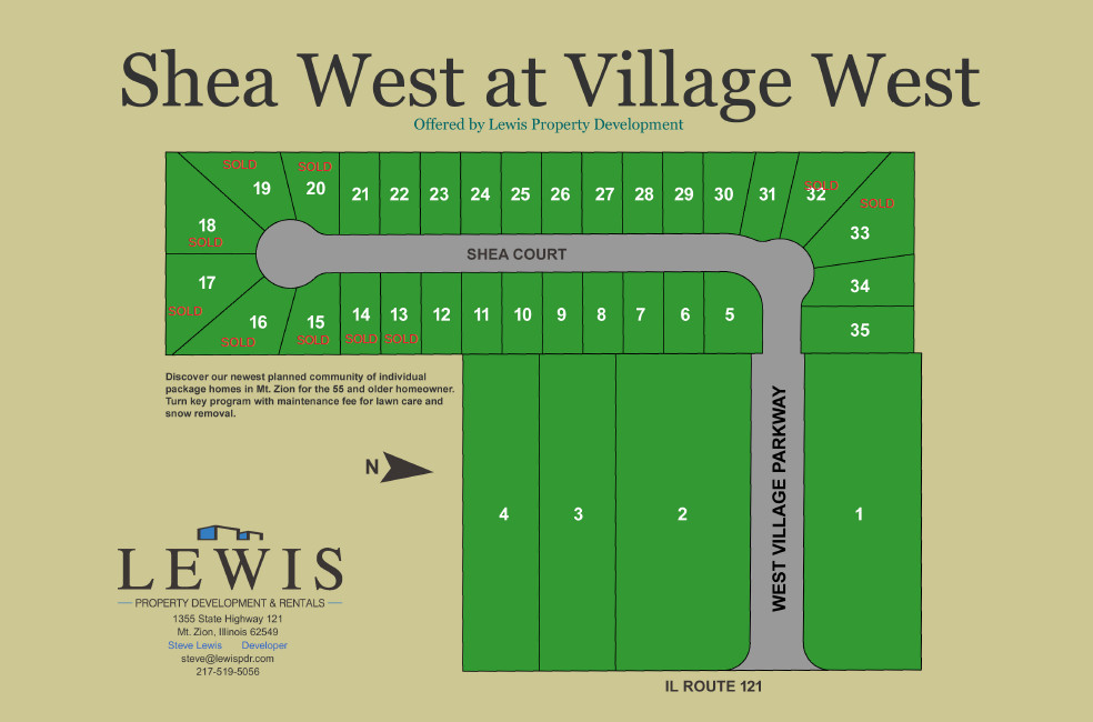Shea West 55+ Community Mt Zion IL