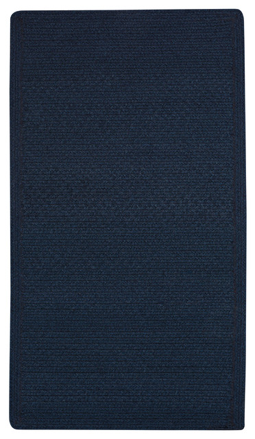 Manteo Vertical Stripe Braided Rectangle Rug, Dark Blue, 5'6