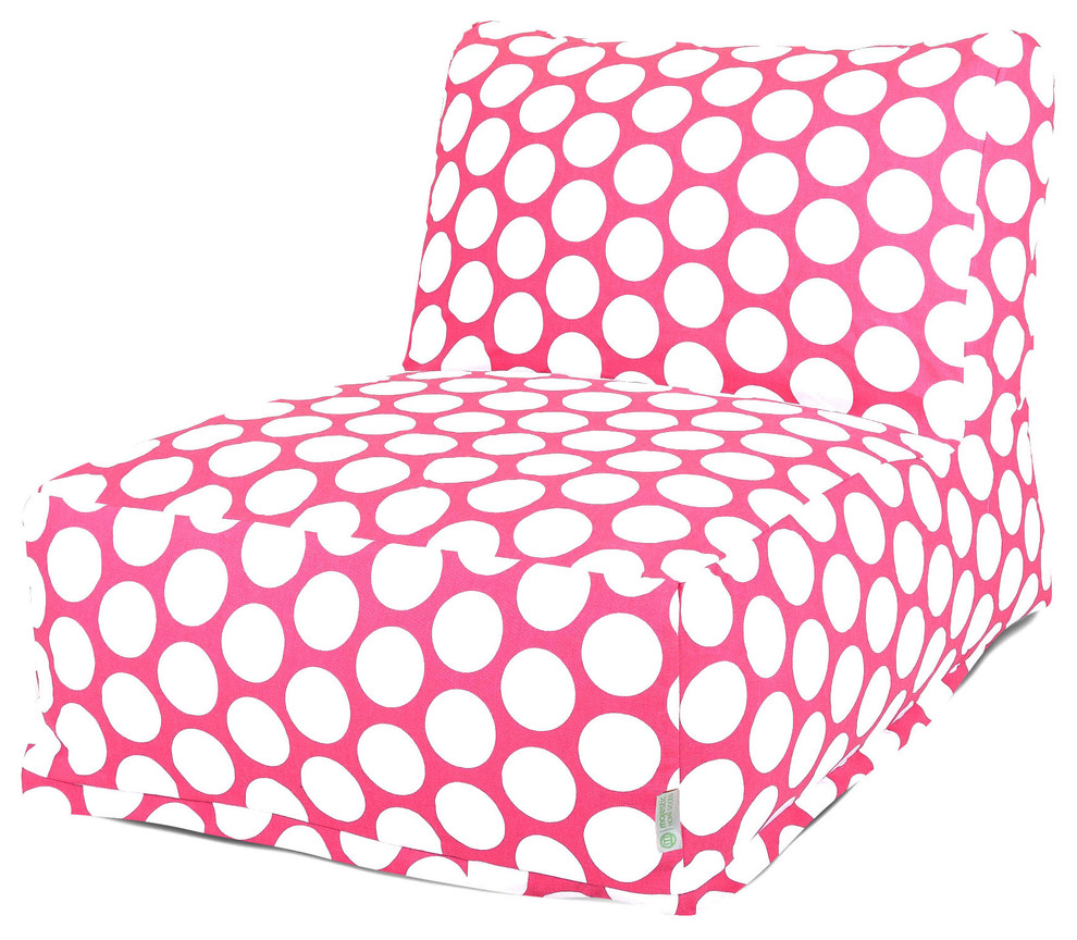 Indoor Hot Pink Large Polka Dot Bean Bag Chair Lounger