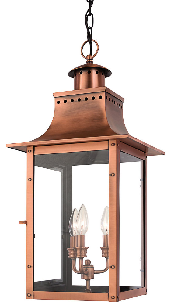 Luxury Antique Outdoor Pendant Light, Rustic Copper, UQL1414