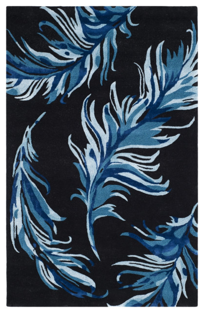 Safavieh Allure Alr121b Handmade Black / Blue Rug, 5' x 8 ...